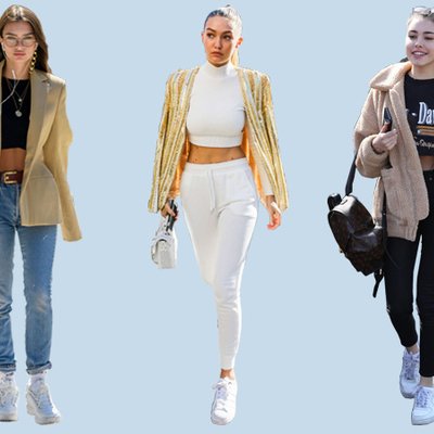 cách phối đồ với giày sneakers trắng từ sao hollywood