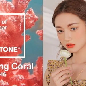 cách trang điểm tông living coral