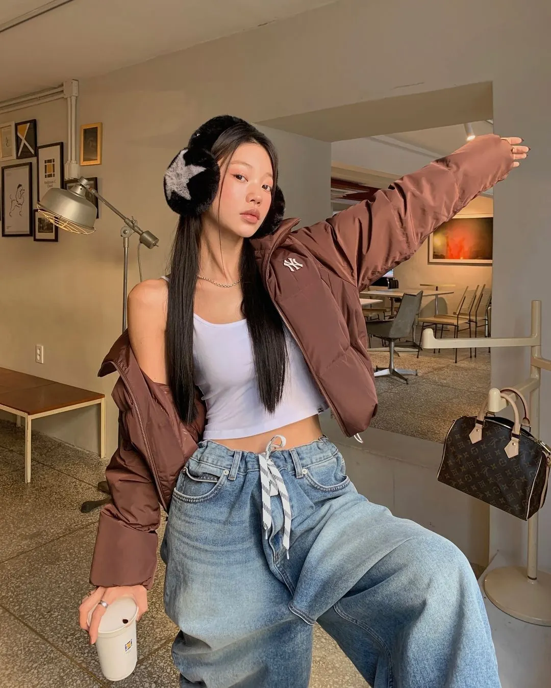 áo phao croptop