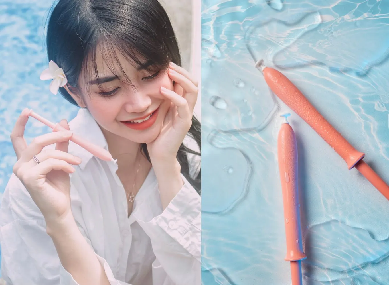 Phụ nữ cầm ống gel chăm sóc vùng kín Innergarm Multicare Essence Gel