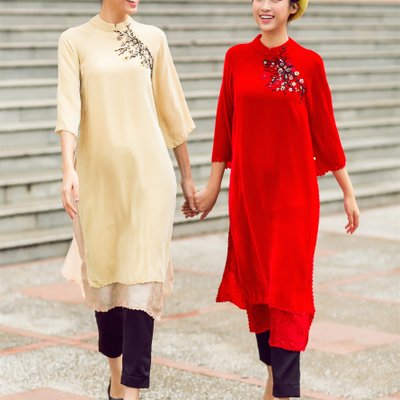 Áo dài cách tân - Mỹ Linh & Thanh Tú