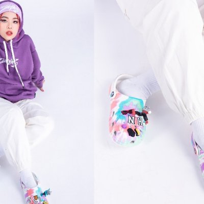 tlinh bst crocs classic 2021 giày màu tie dye