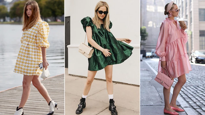 mặc đẹp với babydoll màu xanh lá vàng hồng