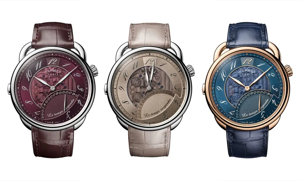 Đồng hồ Hermès Arceau Le Temps Suspendu khoác lên sắc nâu sa mạc trầm ấm và bí ẩn.