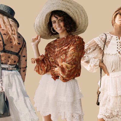 Những cách phối đồ "chuẩn" phong cách Bohemian cho mùa Hè với chân váy ren trắng