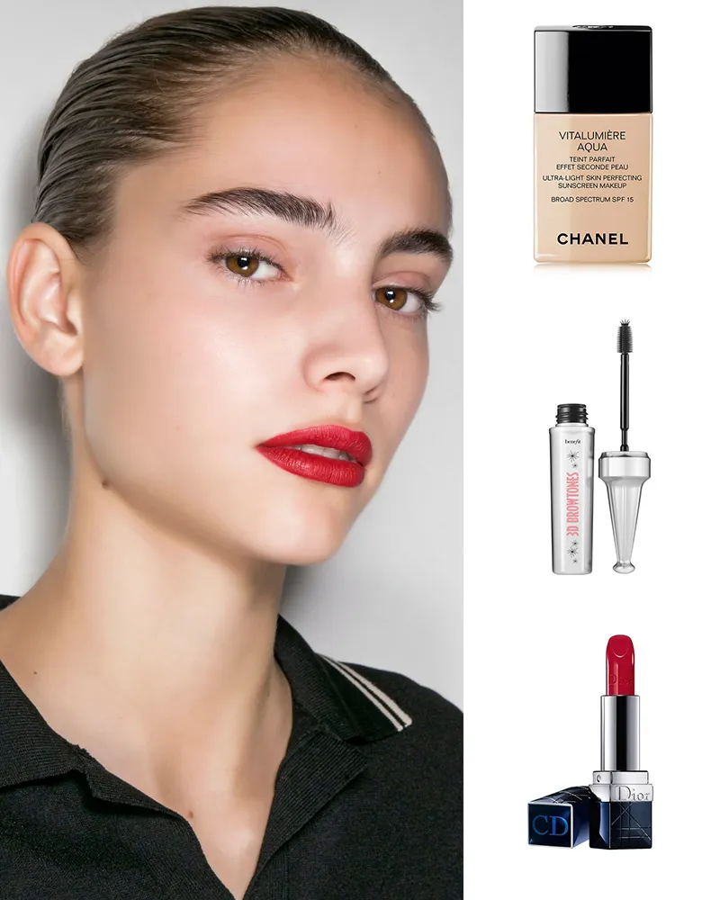 Sản phẩm gợi ý: Chanel Vitalumière Aqua Foundation, 3D Browtones Benefit, Dior Rouge Lipstick