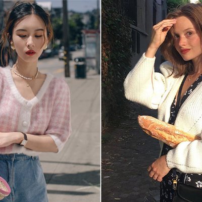 Áo cardigan lửng thu đông 2020