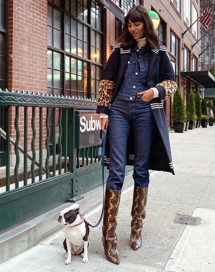 Đôi bốt hoạ tiết da rắn