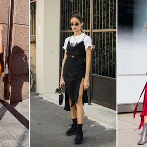 thời trang mùa hè - slip dress lụa màu đen, cam và đỏ