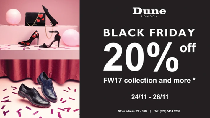 BLACK FRIDAY: Dune London ưu đãi 20% toàn bộ BST Thu Đông 2017