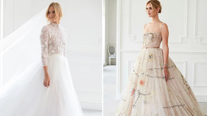 Váy cưới của Chiara Ferragni là thiết kế đặc biệt từ giám đốc sáng tạo Dior