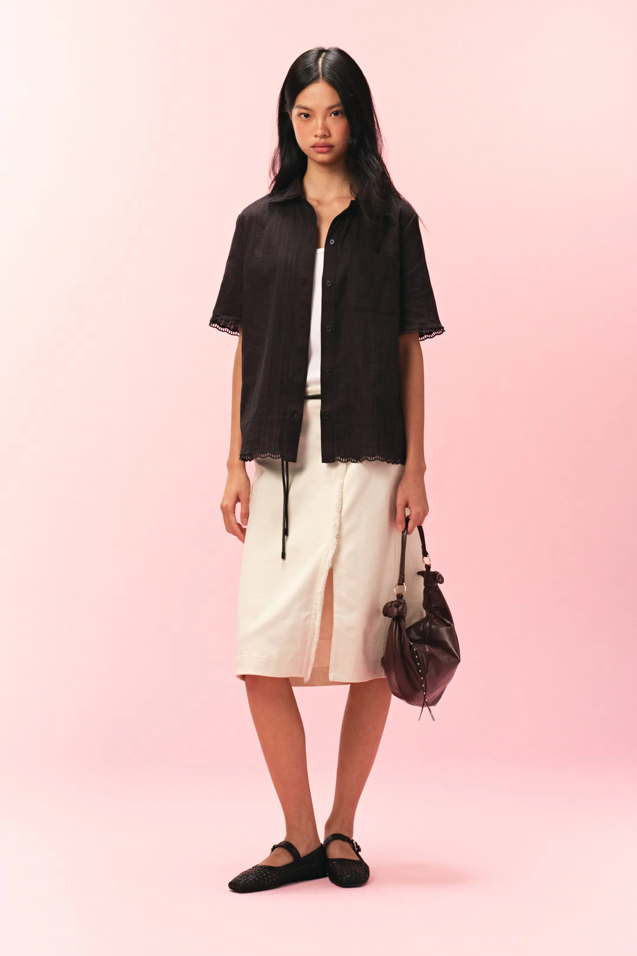 sơ mi đen h&m