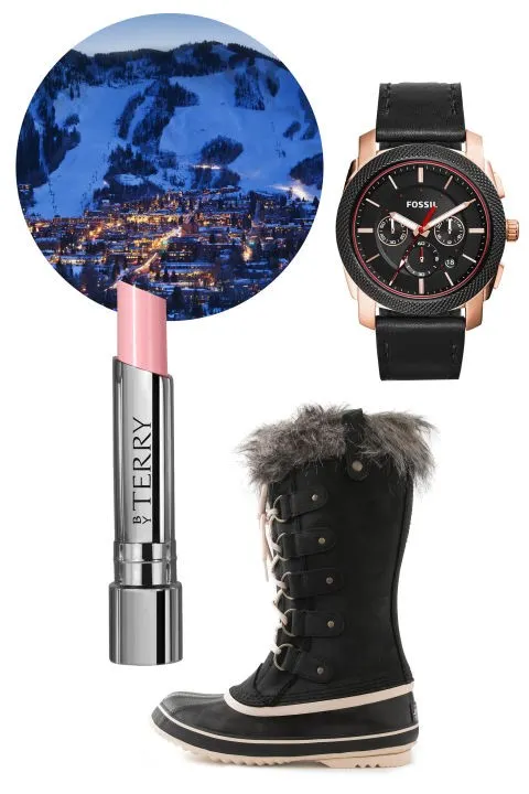 Đồng hồ da Fossil; $165 ≈ 3.720.000đ; fossil.com - Son môi By Terry; $36 ≈ 811.000đ; barneys.com - Giày bốt J.Crew; $180 ≈ 4.058.000đ; jcrew.com