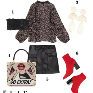 corset áo sơmi chân váy da túi xách họa tiết thời trang công sở