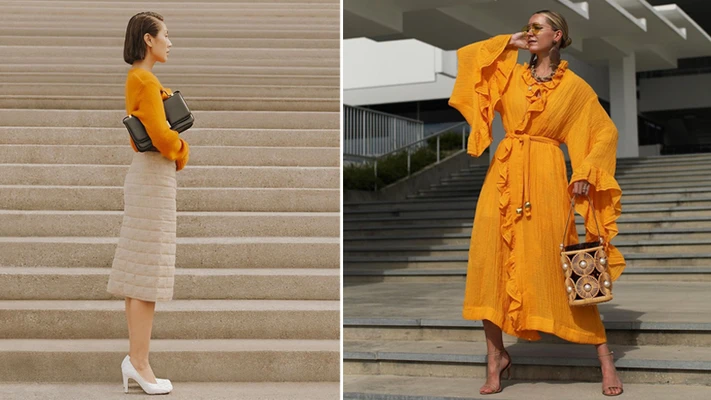 xu hướng màu vàng saffron thu đông 2020
