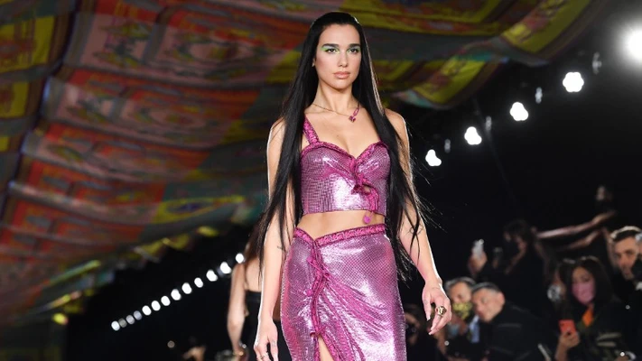 Dua Lipa Versace Runway