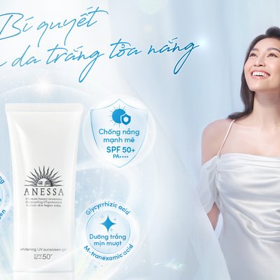 Gel chống nắng dưỡng trắng Anessa Whitening UV Sunscreen Gel - bí quyết cho làn da trắng tỏa sáng.