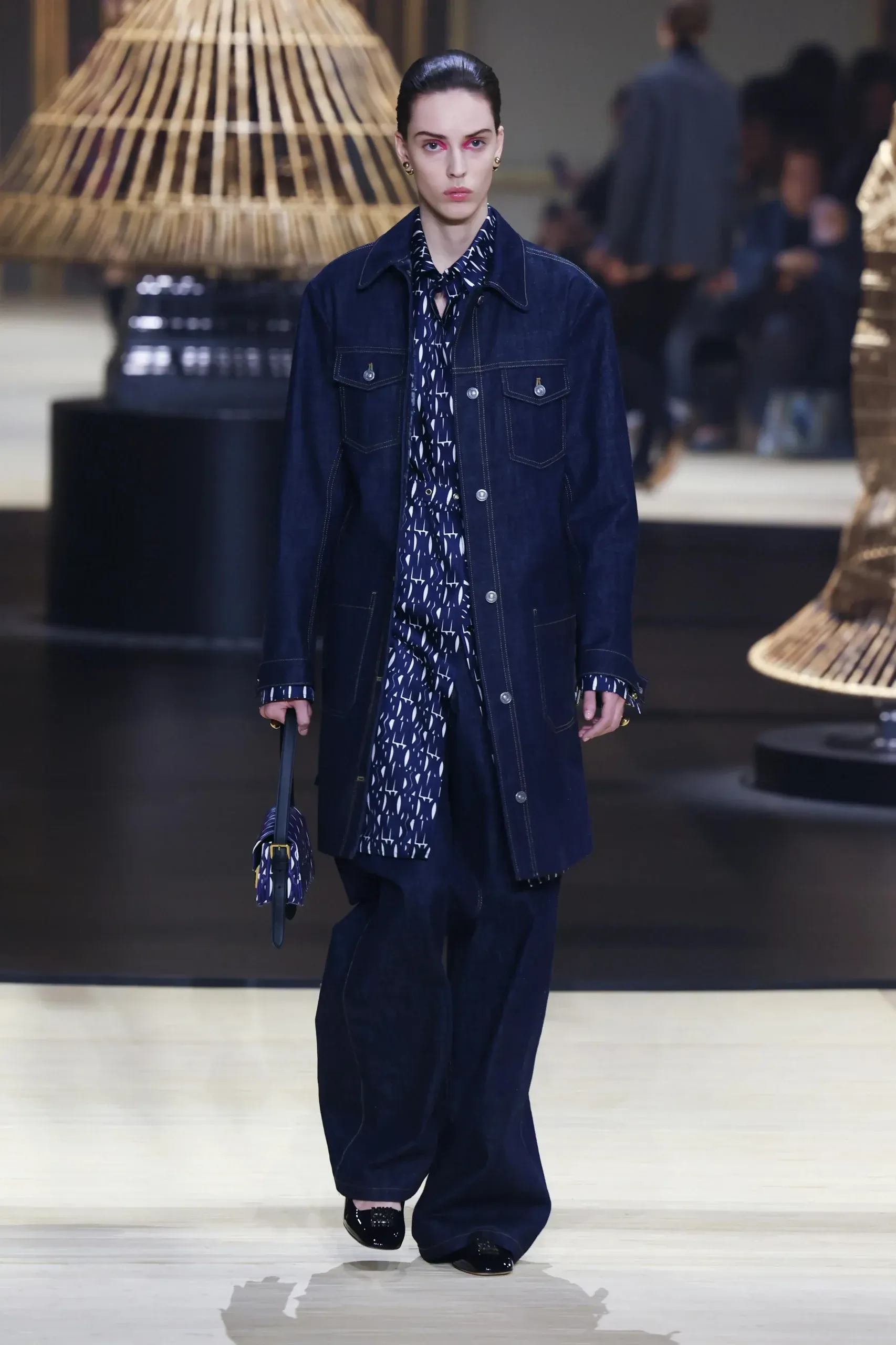 dior áo khoác jean xanh navy