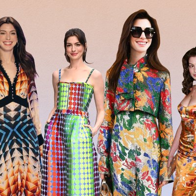 phong cách thời trang họa tiết của Anne Hathaway