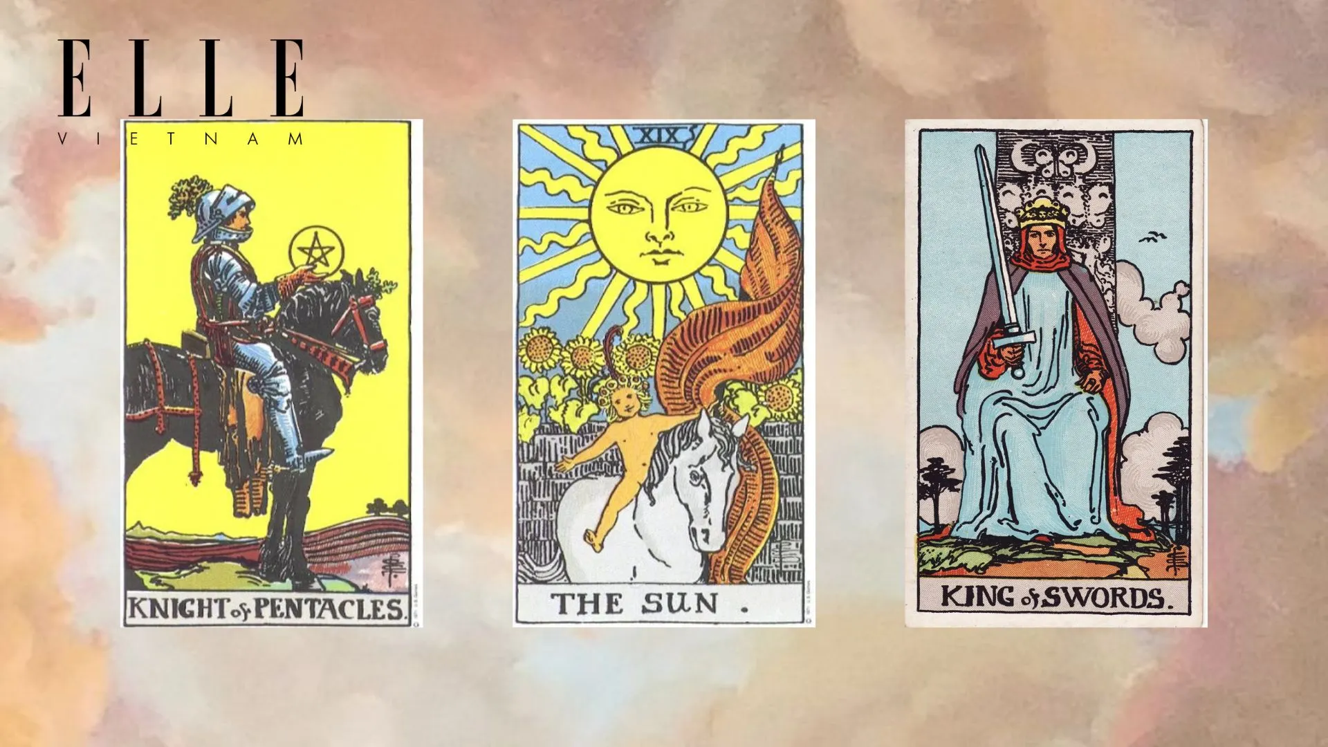 Knight of Pentacles - The Sun - King of Swords