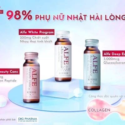 Collagen nước ALFE Nhật Bản cho một làn da rạng ngời.