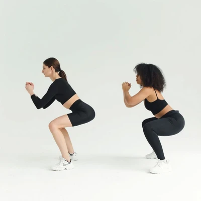 Cô gái tập squat khắc phục mông hóp