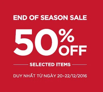 Levis ưu đãi cuối năm lên đến 50% từ ngày 20/12 đến 22/12