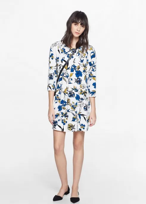 đầm-suông-họa-tiết-mango