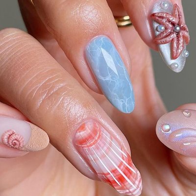 nail thạch kết hợp hoạ tiết đẹp