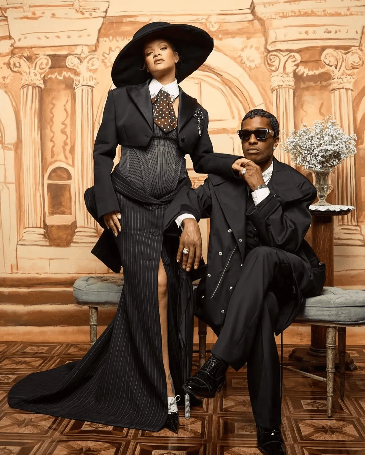 Rihanna và A$AP Rocky tại Met Gala 2025