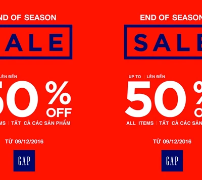 Gap ưu đãi hấp dẫn cuối năm từ 9/12/2016