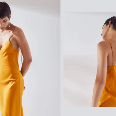 mặc đẹp với slip dress vàng kowtow