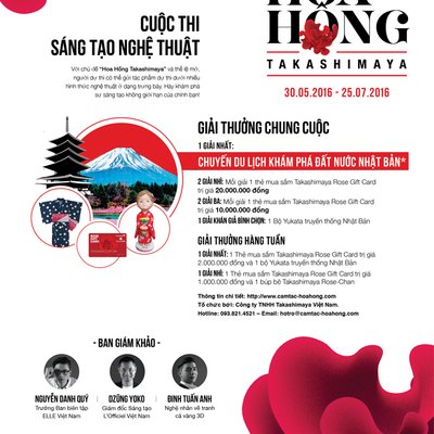 Takashimaya Poster - Cam tac hoa hong