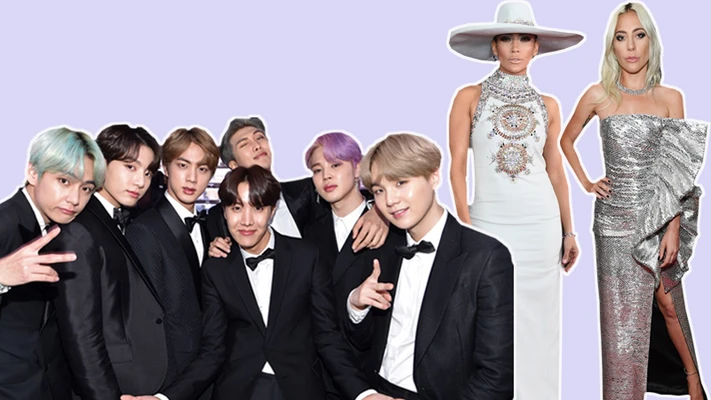 Ban nhạc BTS bảnh bao trên thảm đỏ Grammy cùng Lady Gaga và các ngôi sao quốc tế